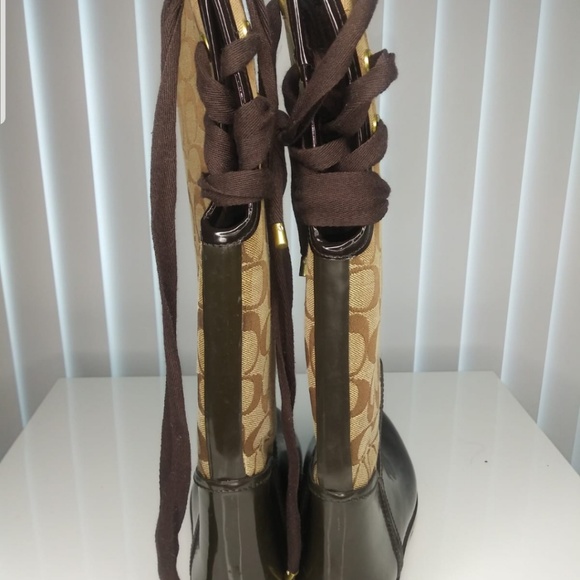 Coach Brown Rain Boots - Picture 3 of 4